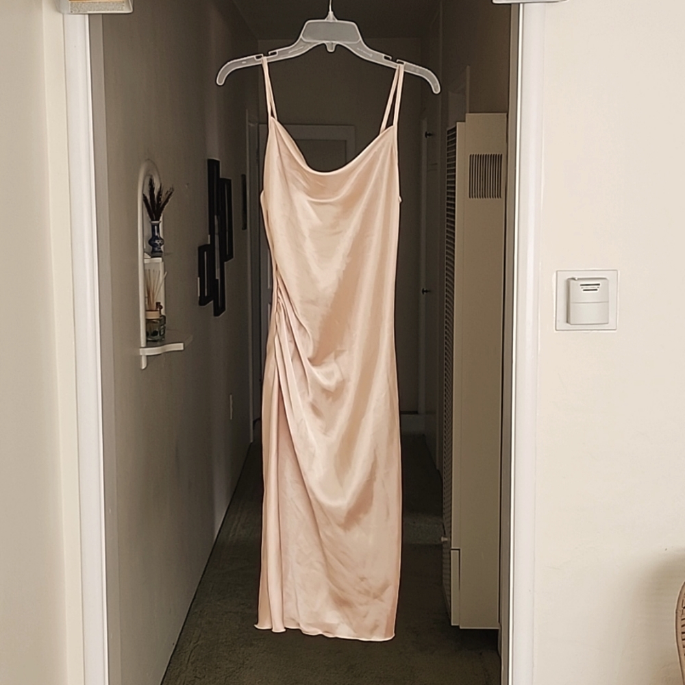 Gold bebe slip dress